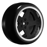 LOUISE RC 1/10 DRIFT 2468MM OFFSET 5-SPOKE WHEELS MATTE BLACK WITH TYRES