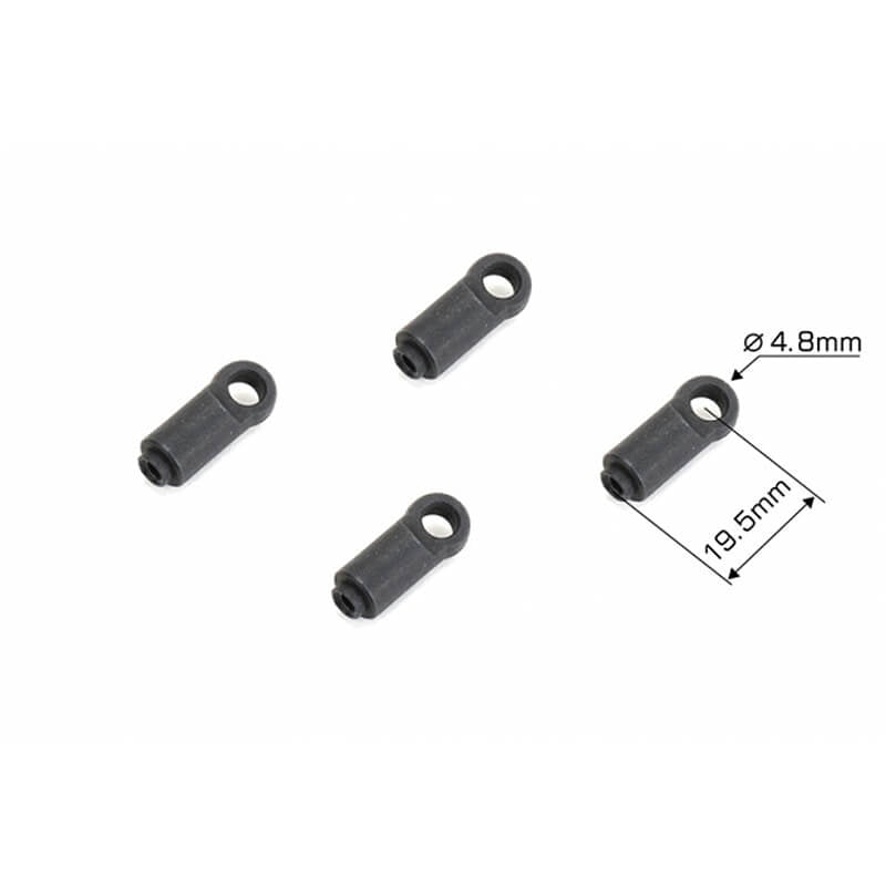 LOUISE RC RALLY REAR SHOCK BALL END(19.5MM)4PCS