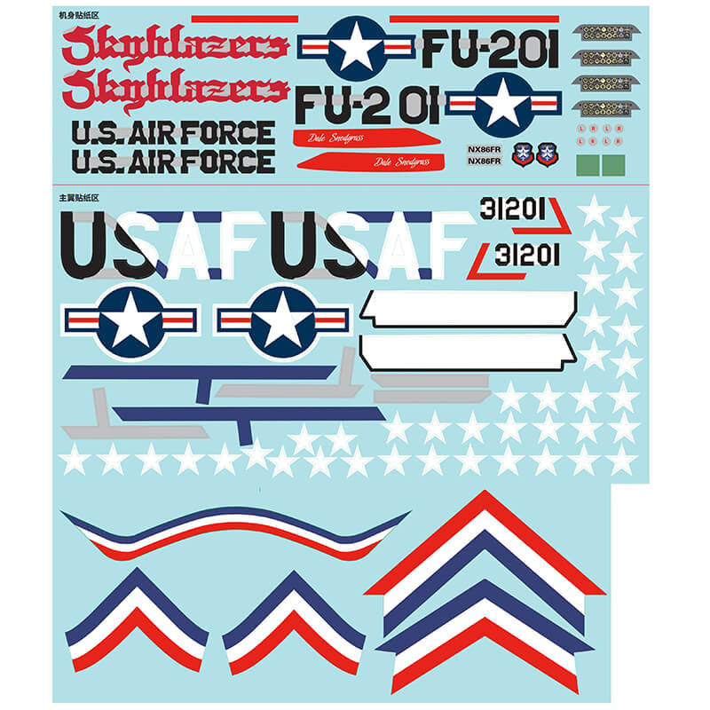 FMS 80MM F-86 SABRE SKY BLAZER STICKER