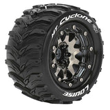 LOUISE RC MT-CYCLONE 1/10 SOFT BEAD-LOCK/0 OFFSET HEX 12MM BLACK CHROME