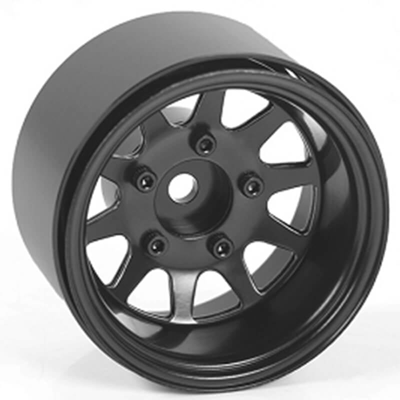 RC4WD DEEP DISH WAGON 1.55 Inch ST AMPED STEEL BEADLOCK WHEELS (BLACK)