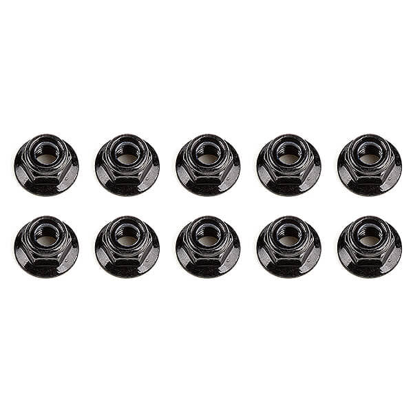 TEAM ASSOCIATED M5 LOCKNUTS FLANGED BLACK