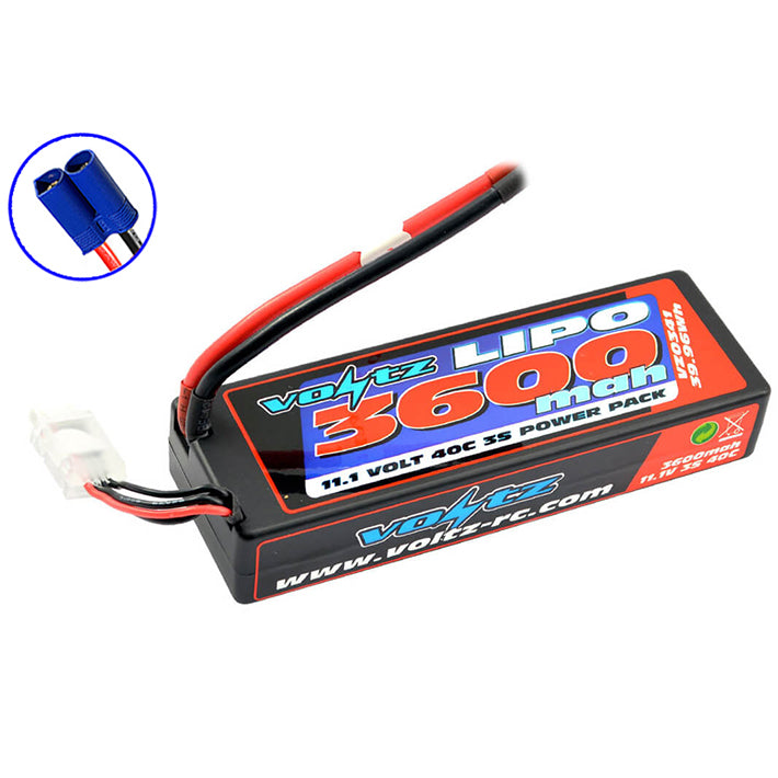 VOLTZ 3600mah HARD CASE 11.1V40C LIPO STICK-LOW PRO 2S size