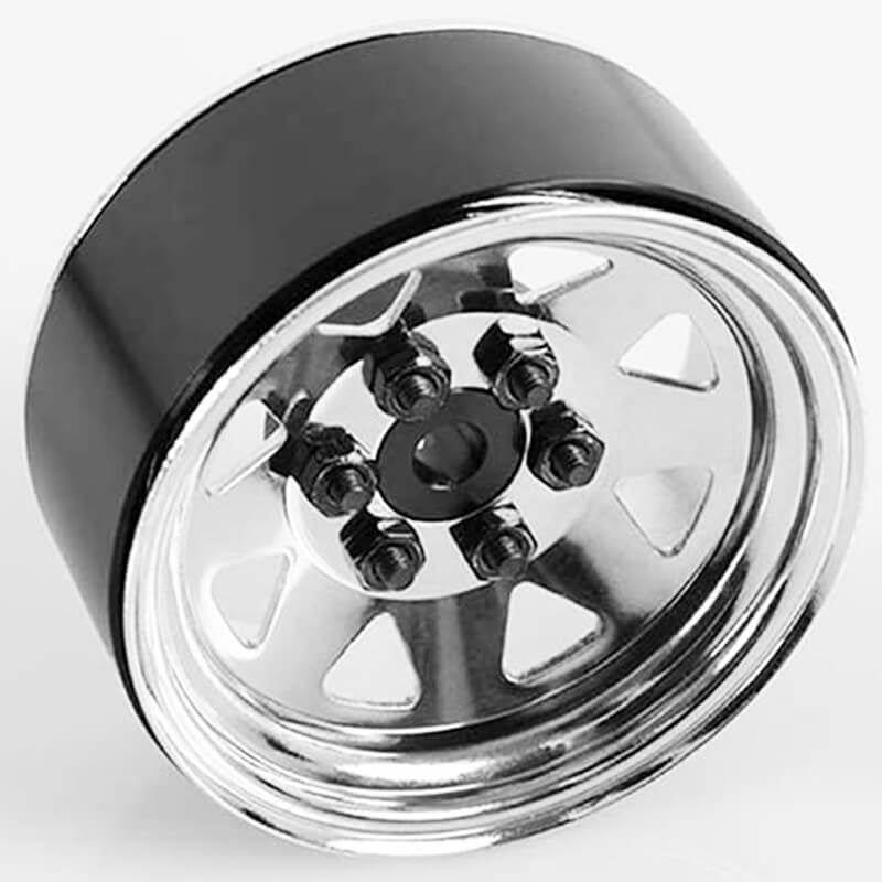 RC4WD 6 LUG WAGON 1.9 Inch STEEL STAMPED BEADLOCK WHEELS (CHROME)