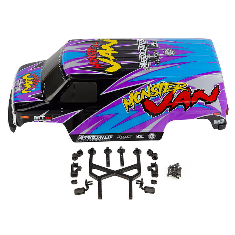 TEAM ASSOCIATED MT12 MONSTER VAN BODYSHELL SET PAINTED