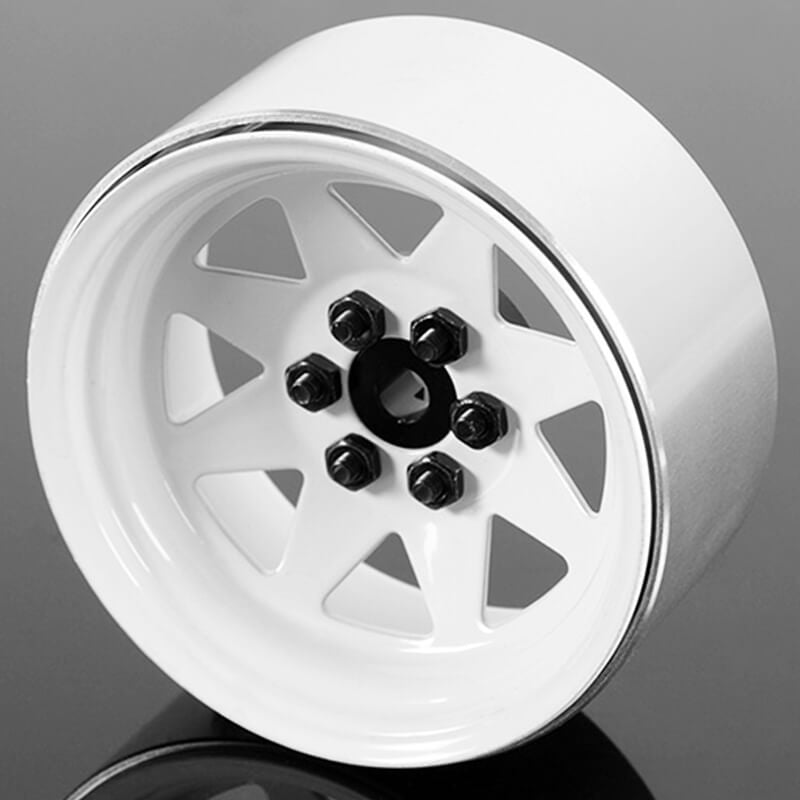 RC4WD 6 LUG WAGON 2.2 Inch STEEL STAMPED BEADLOCK WHEELS (WHITE)