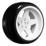 LOUISE RC 1/10 DRIFT 2468MM OFFSET 5-SPOKE WHEELS GLOSS WHITE WITH TYRES