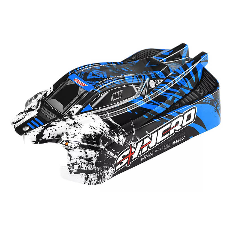 CORALLY POLYCARBONATE BODY CUT/PAINTED/DECALS SYNCRO 2 BLUE