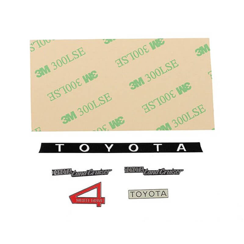 RC4WD METAL EMBLEM SET FOR TRAIL FINDER 2 KIT LWB W/1980 TOYOTA LAND CRUISER FJ55 LEXAN BODY SET