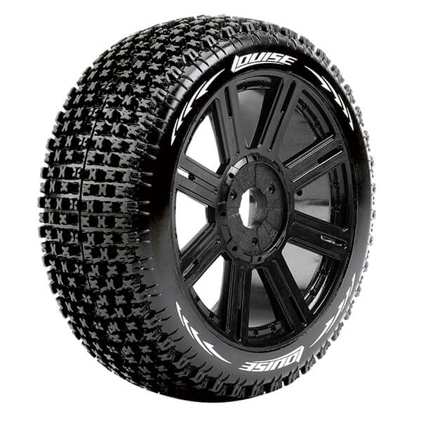 LOUISE RC B-PIRATE 1/8 FR/RR SOFT HEX 17MM SPOKE BLACK