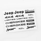 RC4WD METAL EMBLEM SET FOR AXIAL SCX10 XJ (BLACK)