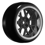 LOUISE RC 1/10 DRIFT 2468MM OFFSET 14-SPOKE WHEELS MATTE BLACK WITH TYRES
