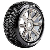 LOUISE RC B-VIPER 1/8 FR/RR SOFT HEX 17MM SPOKE BLACK CHROME