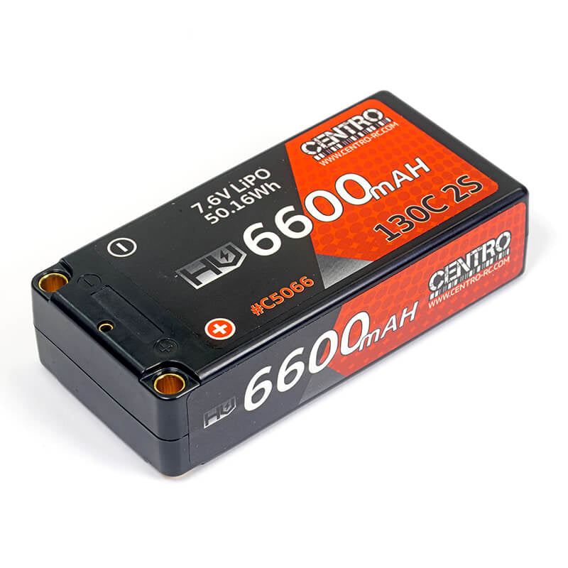CENTRO HV 2S 6600MAH 7.6V 130CHARDCASE SHORTY LIPO BATTERY
