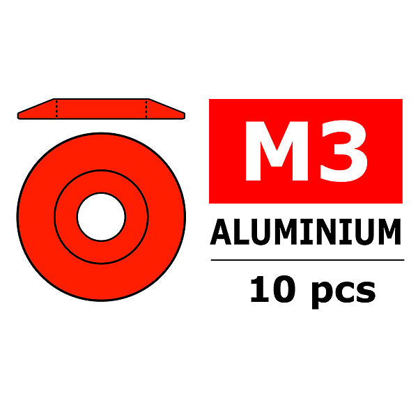 TEAM CORALLY ALUMINIUM WASHER FOR M3 BUTTON HEAD SCREWS O C-3212-30-5
