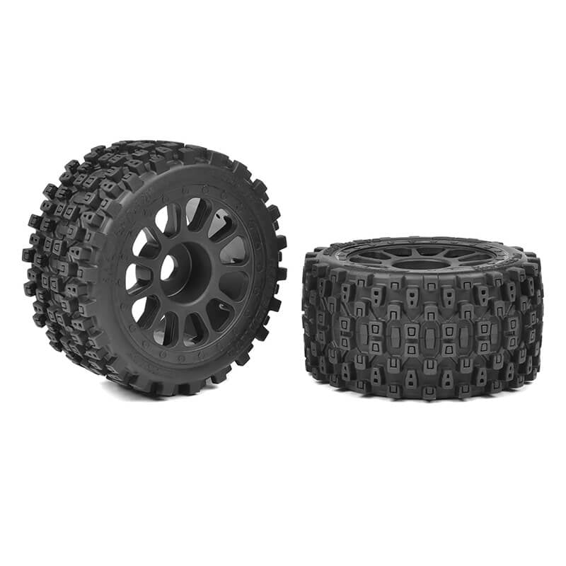 TEAM CORALLY 1/8 BUGGY TYRESSCORPION XTB REAR WIDE BLK RIM