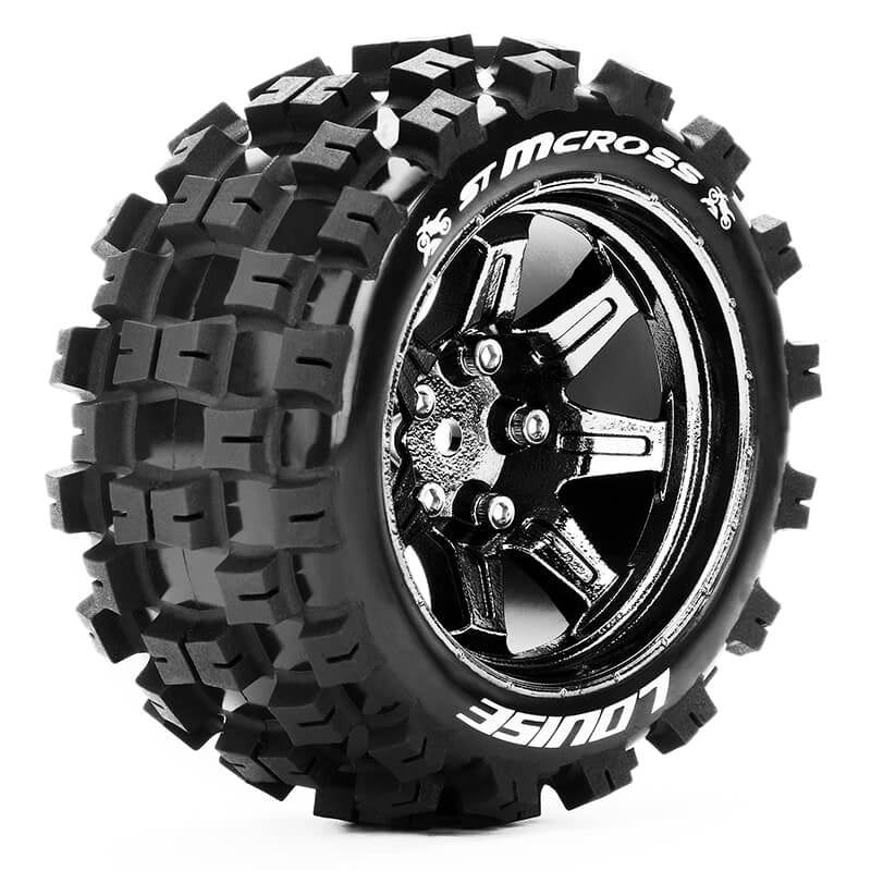 LOUISE RC ST-MCROSS 1/10 SOFT HEX 14MM BLACK CHROME ARRMA G