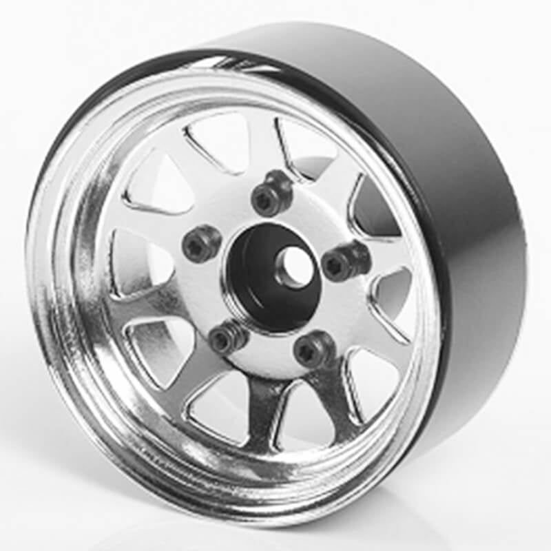 RC4WD OEM STAMPED STEEL 1.55 Inch BEADLOCK WHEELS (CHROME)