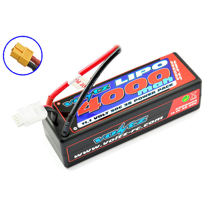 VOLTZ 4000mah HARD CASE 11.1V50C LIPO STICK PACK w/XT60