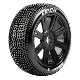 LOUISE RC B-VIPER 1/8 FR/RR SUPER SOFT HEX 17MM SPOKE BLACK