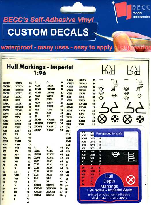 BECC Black Hull Markings - Imperial - 1:96