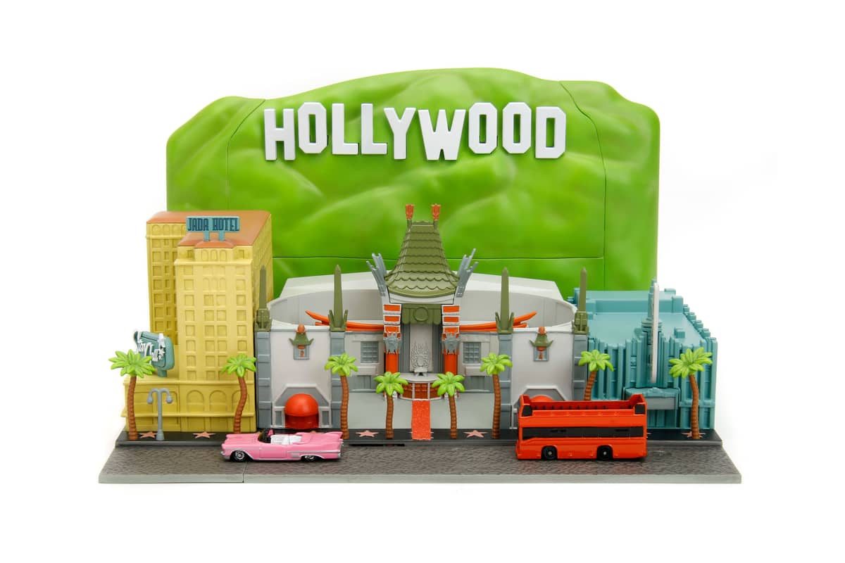 Jada NANO Hollywood Rides Hollywood Walk of Fame with 2 cars JAN34807