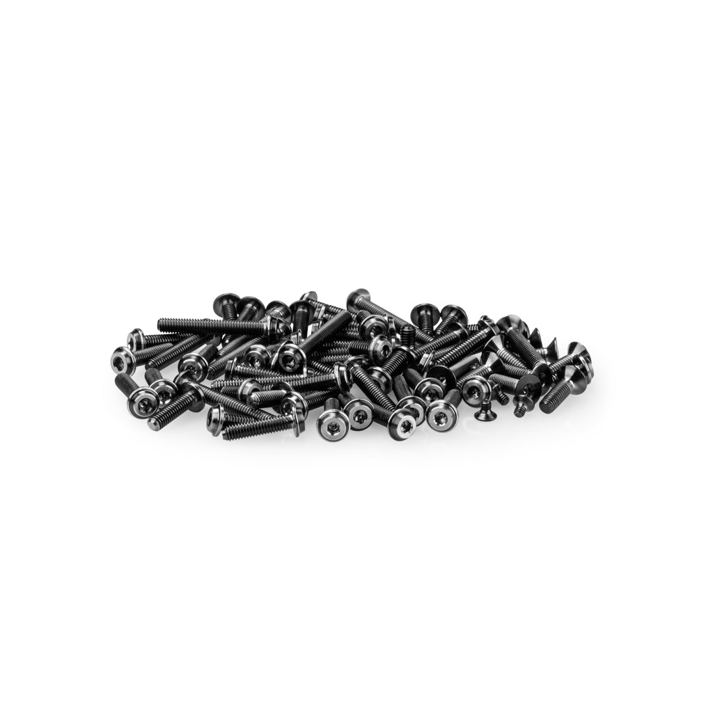 B6.4 Ti Top Hat Screw Set  Upper - Black (70pcs)
