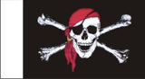 Becc Fabric Jolly Roger Skull & Cross with Scarf 100mm JR02