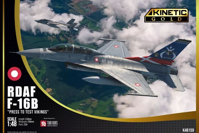 Kinetic Model Kits 1/48 General-Dynamics F-16B Press to Test Vikings (Royal Danish Air Force Viper) # 48159