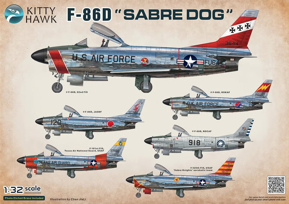 Kitty Hawk 1/32 F-86D Sabre Dog Model Kit KH32007