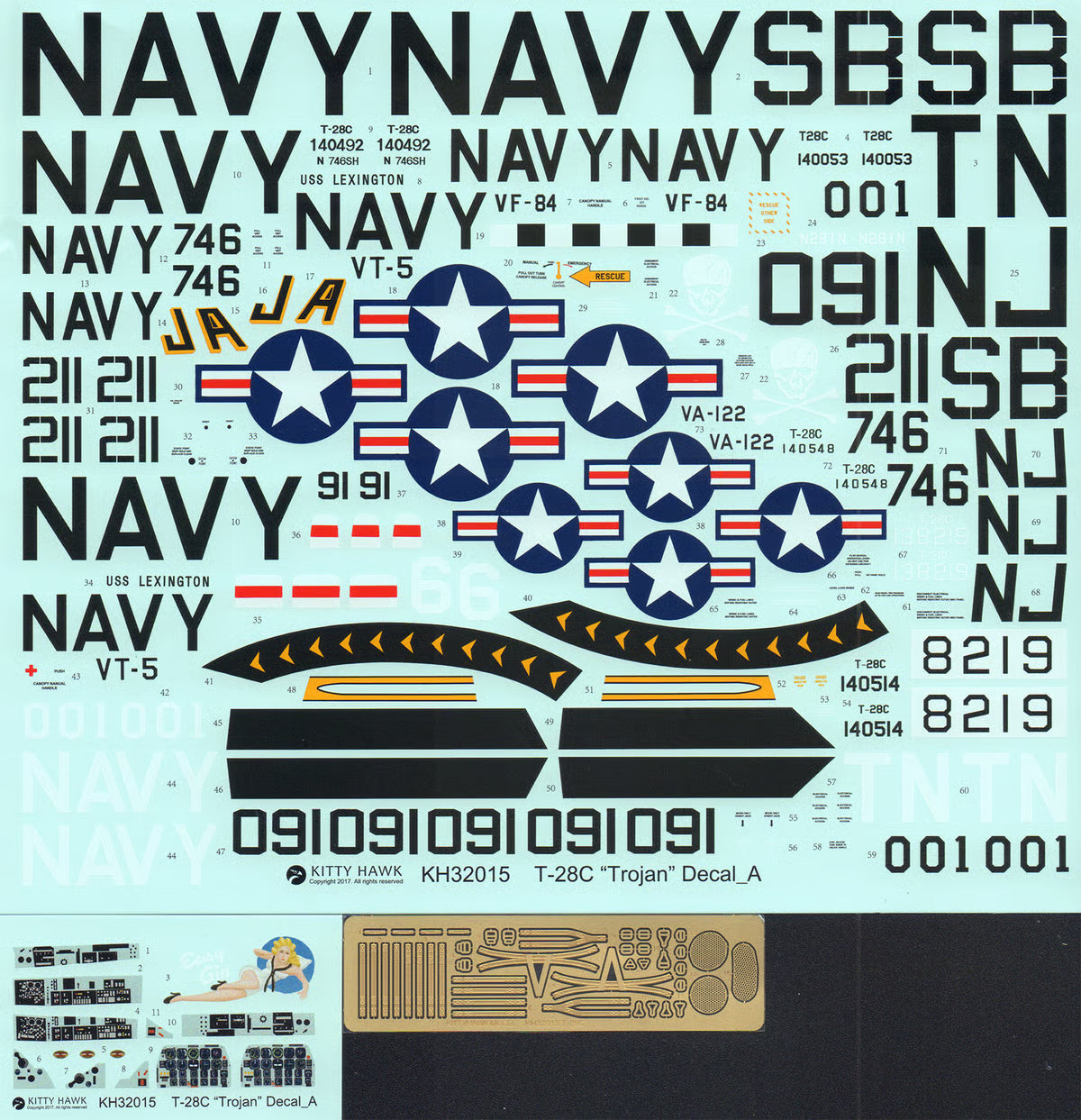 Kitty Hawk 1/32 T-28C Trojan Model Kit KH32015