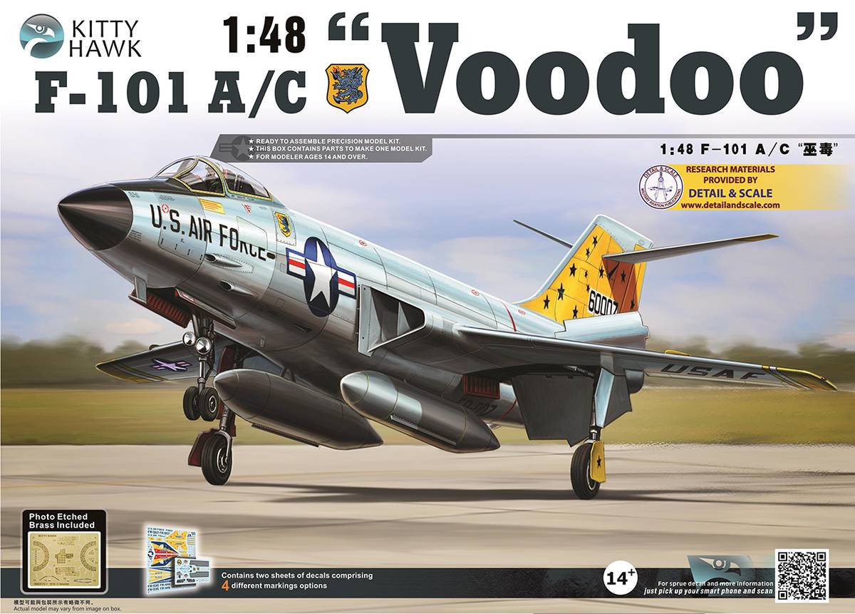Kitty Hawk 1/48 F-101 A/C Voodoo Model Kit KH80115