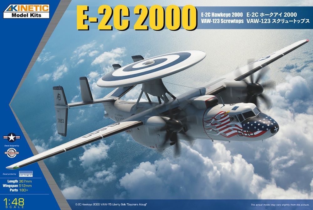 Kinetic Model Kits 1/48 Grumman E-2C Hawkwye 2000 VAW-123 Screwtops 48135