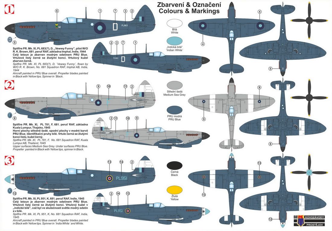 Kovozavody Prostejov 1/72 Supermarine Spitfire PR Mk.XI SEAC New Tool 72295