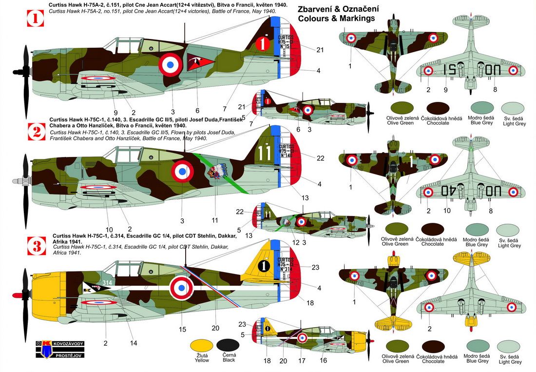 Kovozavody Prostejov 1/72 Curtiss Hawk 75C-1 (French & Vichy AF) 72419