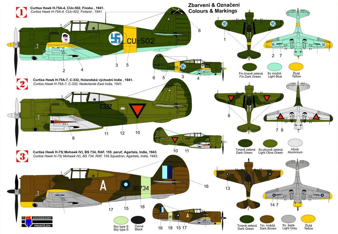 Kovozavody Prostejov 1/72 Curtiss Hawk 75A/Mohawk Mk.IV (Finnish AF NEIAAF RAF) 72420