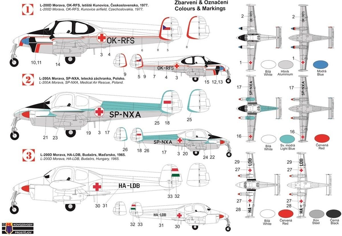 Kovozavody Prostejov 1/72 Let L-200A/L-200D Morava Ambulance 72423