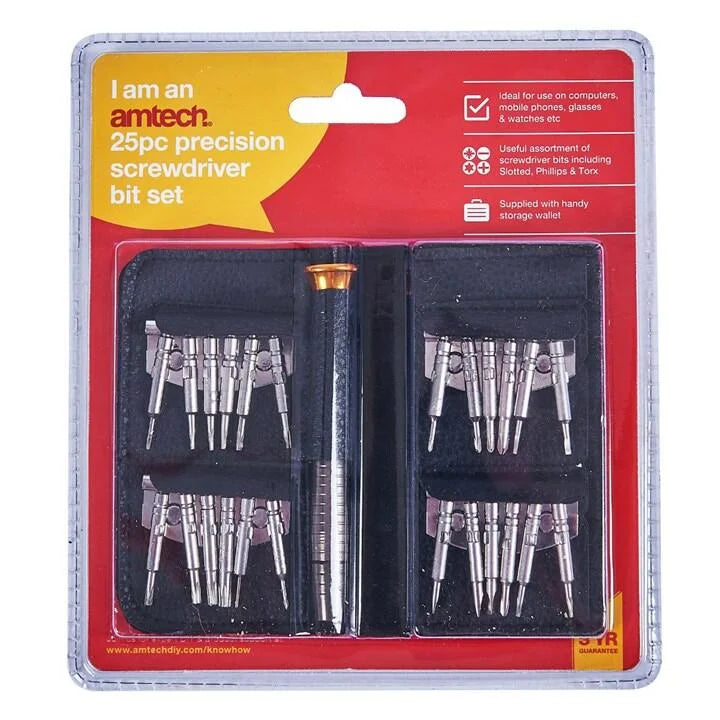 Amtech L0534 25 Piece precision screwdriver bit set