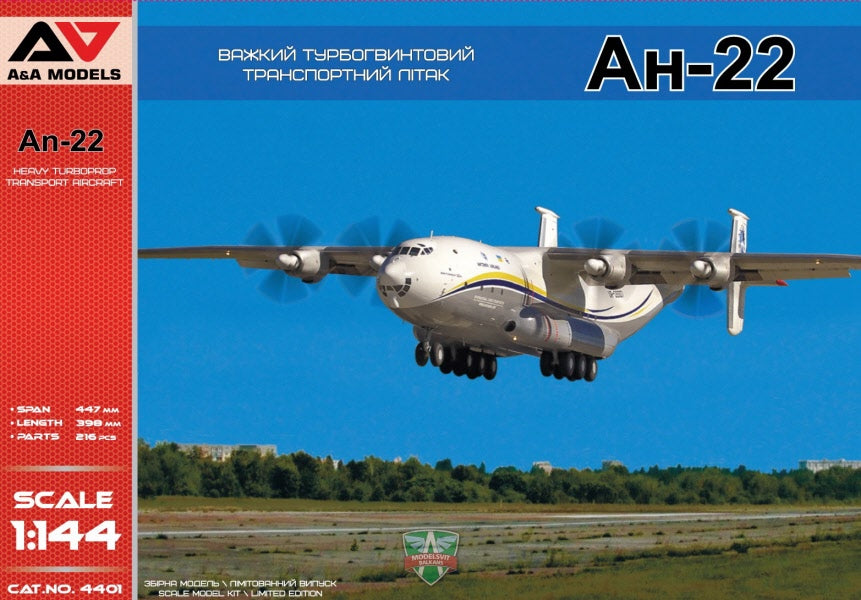 A&A Models 1/144 An-22 Heavy Turboprop Transport Aircraft AAM4401