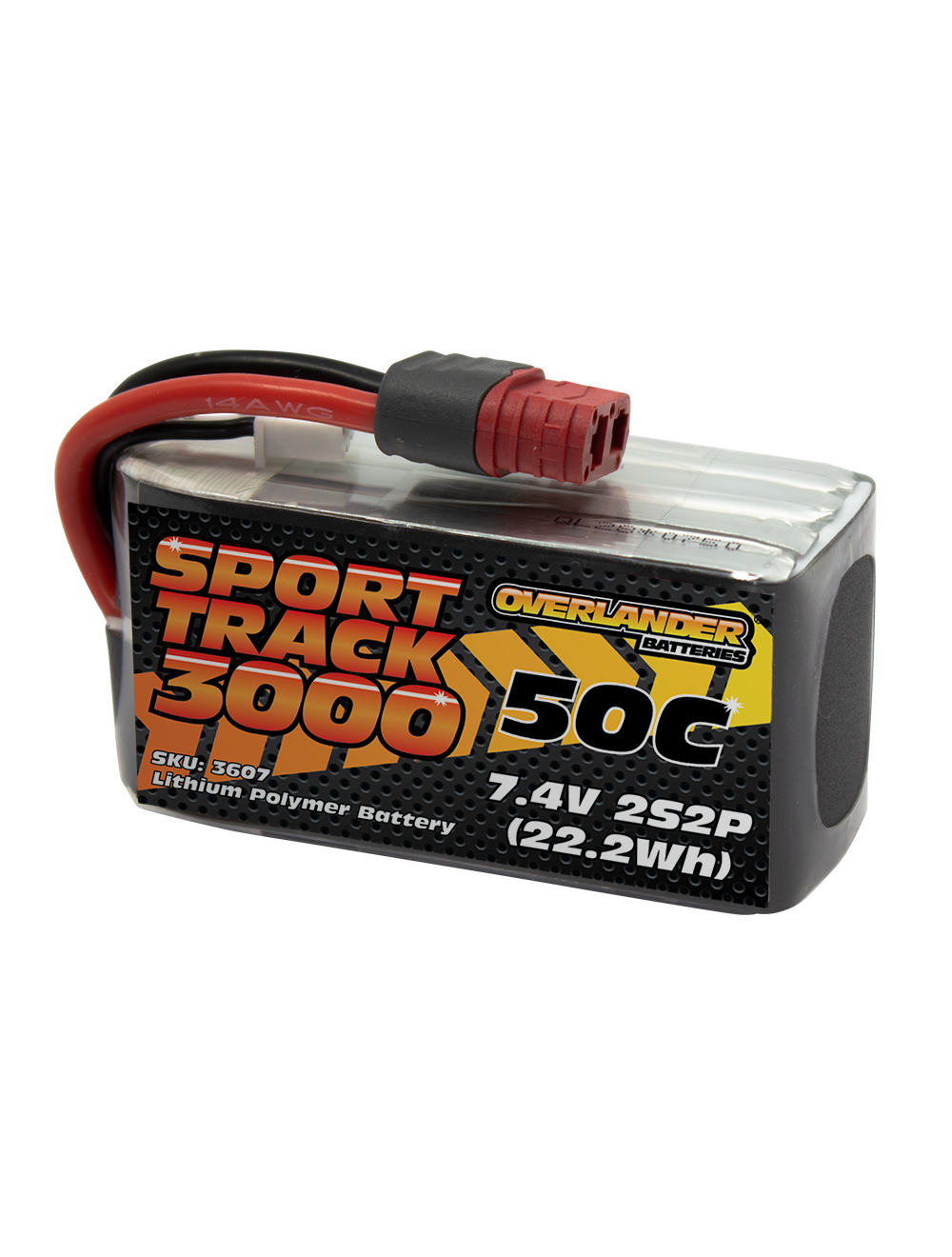 Overlander 3000mAh 7.4V 2S2P 50C Sport Track LiPo Battery