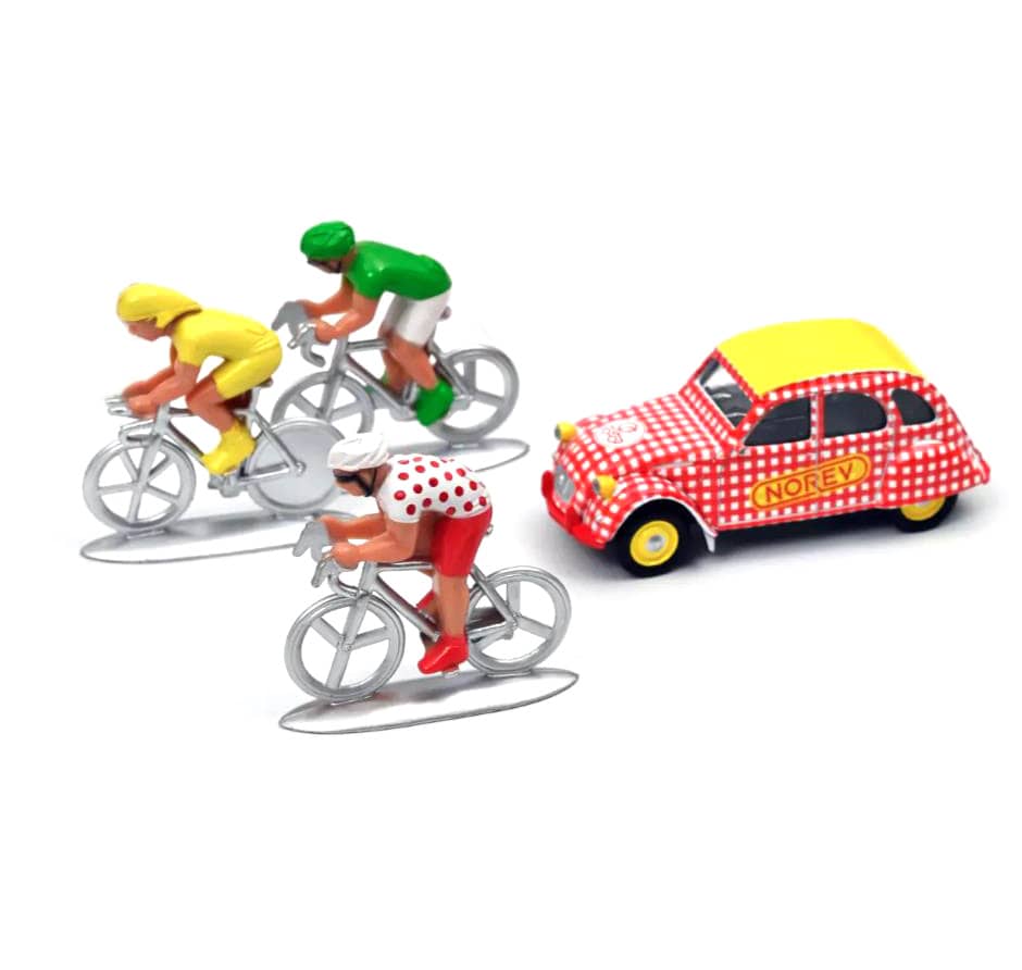 Norev 1/54 Citroen 2CV and 3 Cyclists NV318993