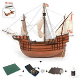 OcCre 1/50 Santa Maria Wooden Boat Kit with Tool Kit and Cutting Mat OC12010S