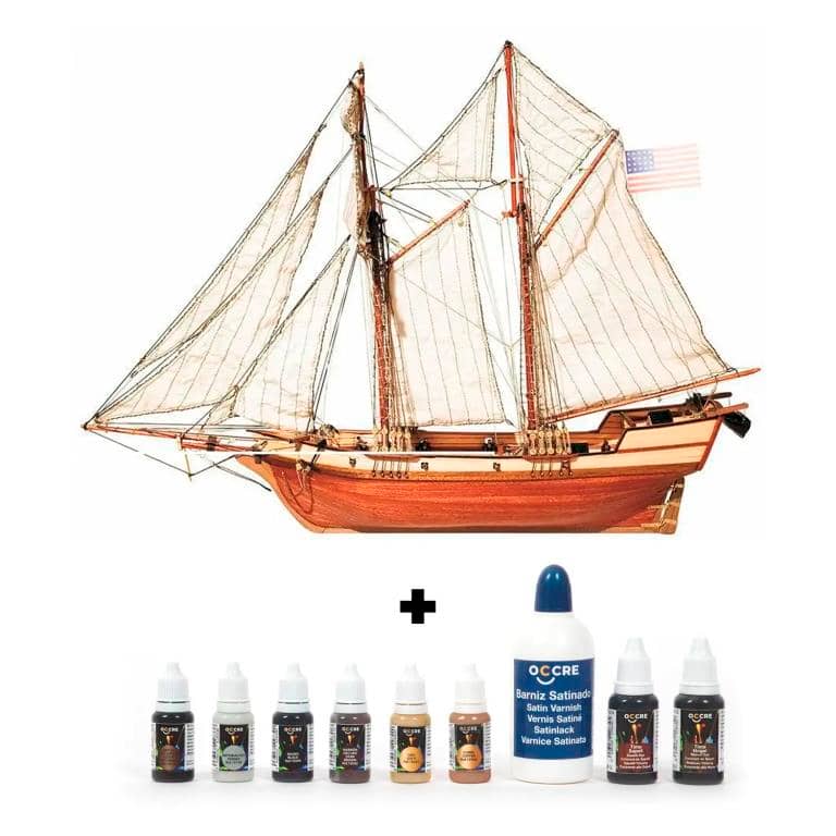 OcCre 1/100 Albatros Wooden Boat Kit with Complete Paint Set OC12500P