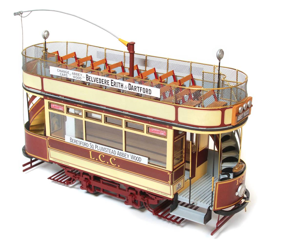 OcCre 1/24 Open Top London Tram Wooden Model Kit OC53008