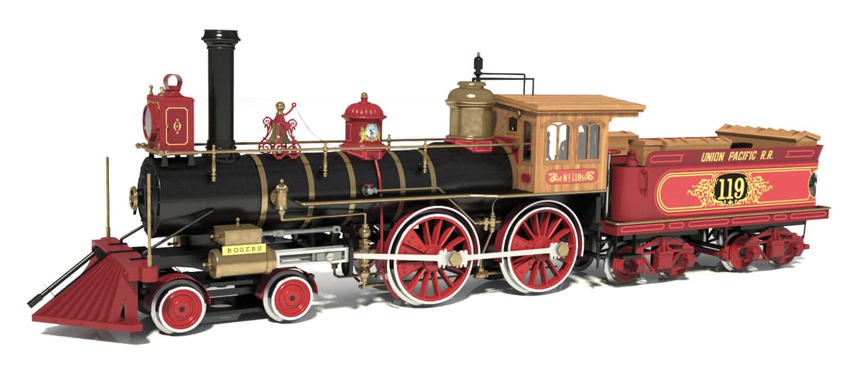 OcCre 1/32 Rogers 119 4-4-0 Steam Locomotive Mixed Media Model Kit OC54008