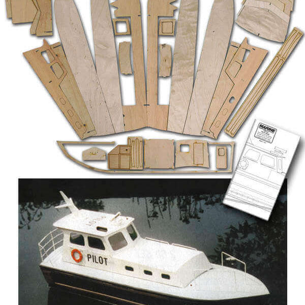 The Wooden Model Boat Company Police Launch Boat Kit 400mm