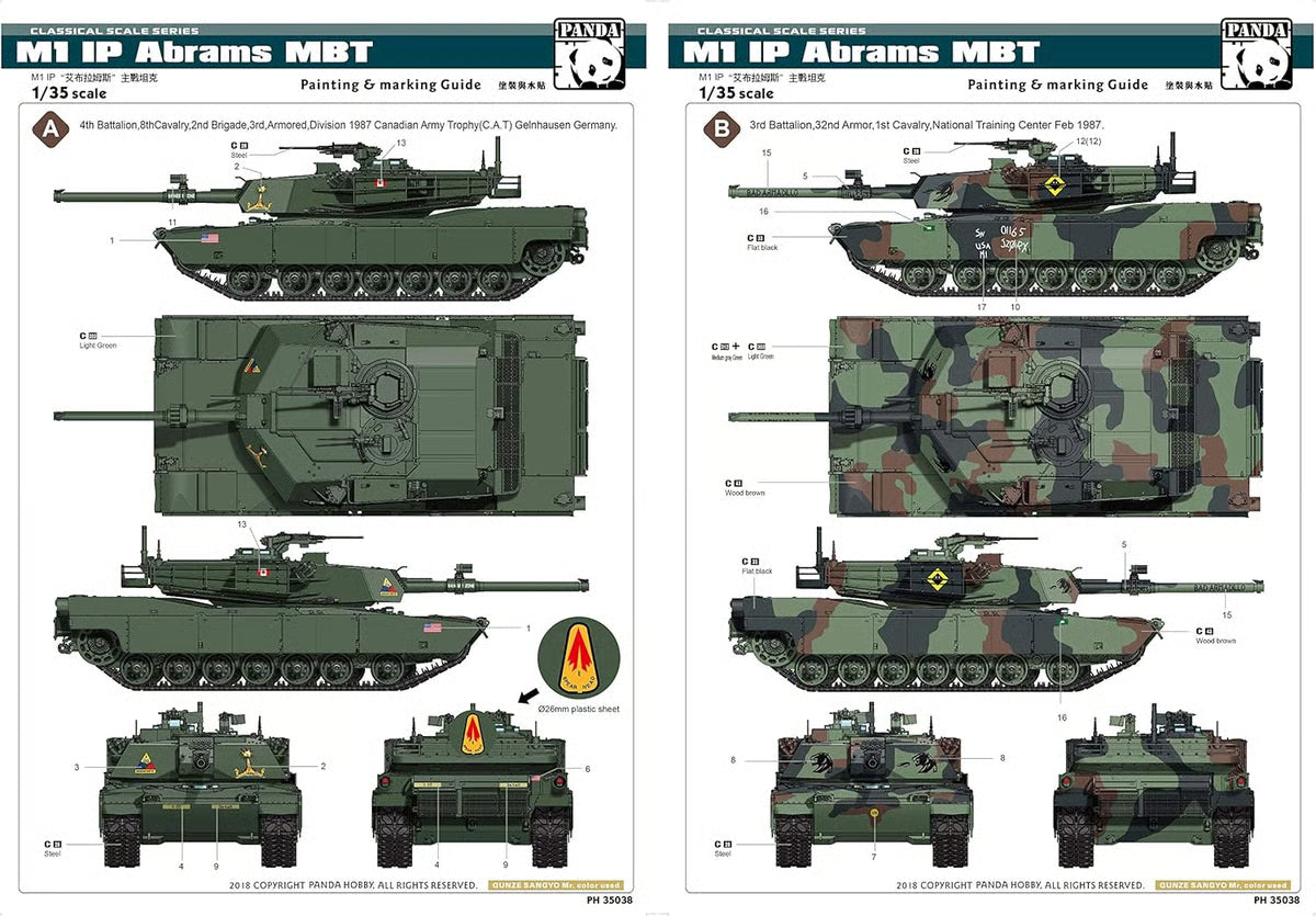 Panda Models 1/35 M1 IP Abrams MBT Model Kit PH35038