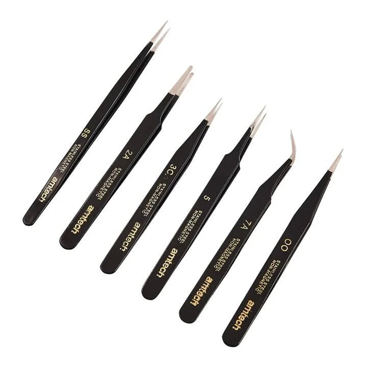 Amtech R0384 6 Piece coated tweezer set