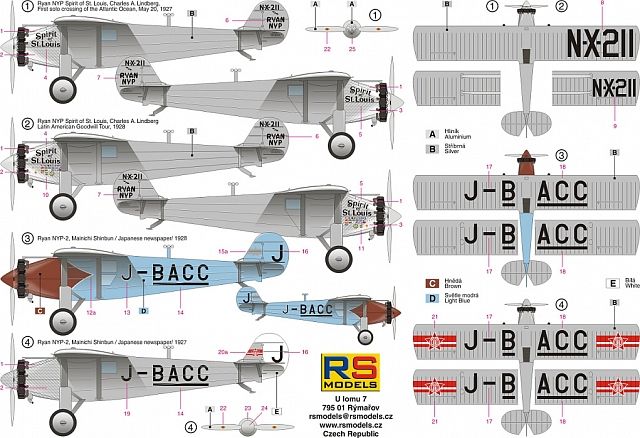 RS MODELS 1/72 Ryan NYP Spirit of St. Louis Kit 92158