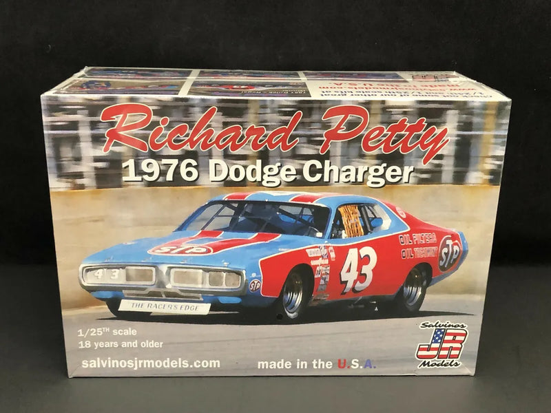 Salvinos JR Models 1:24 Richard Petty 1976 Dodge Charger with Vinyl Wrap Decals - kit